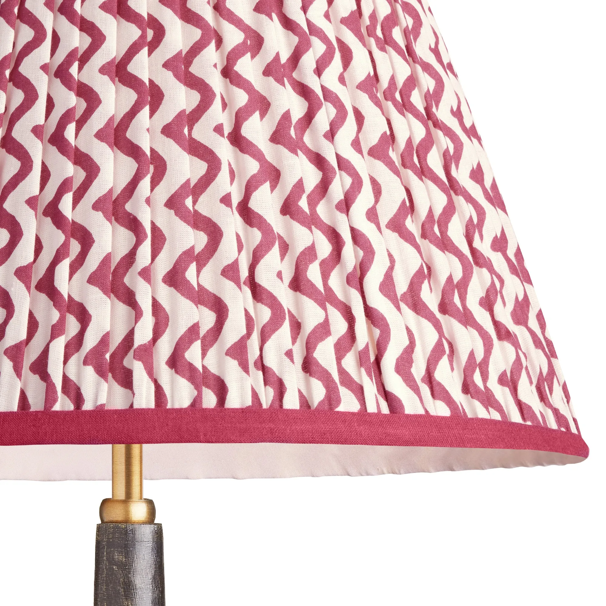 16cm empire lampshade in crimson chevrons with crimson tape