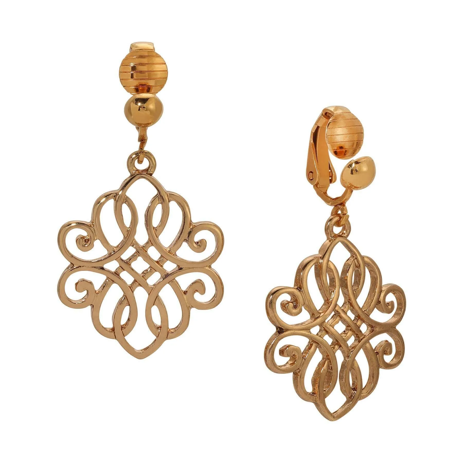 1928 Jewelry Classic Filigree Clip On Earrings