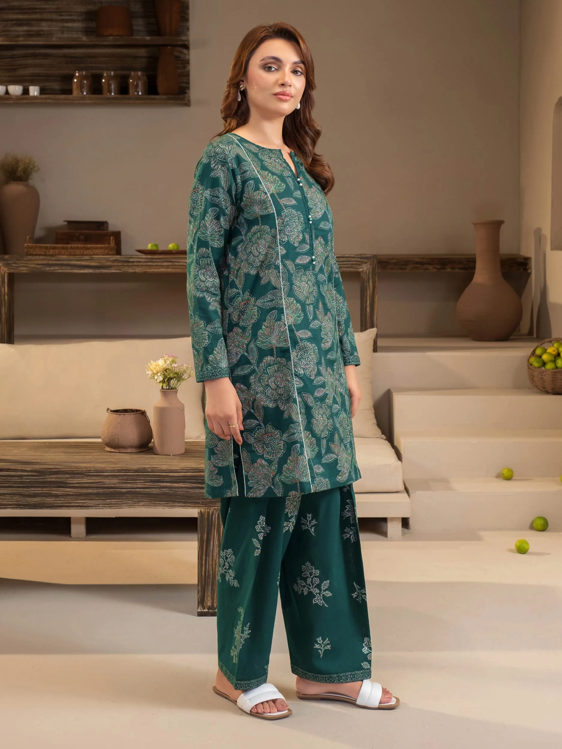 2 Piece Khaddar Suit-Paste Print (Unstitched)