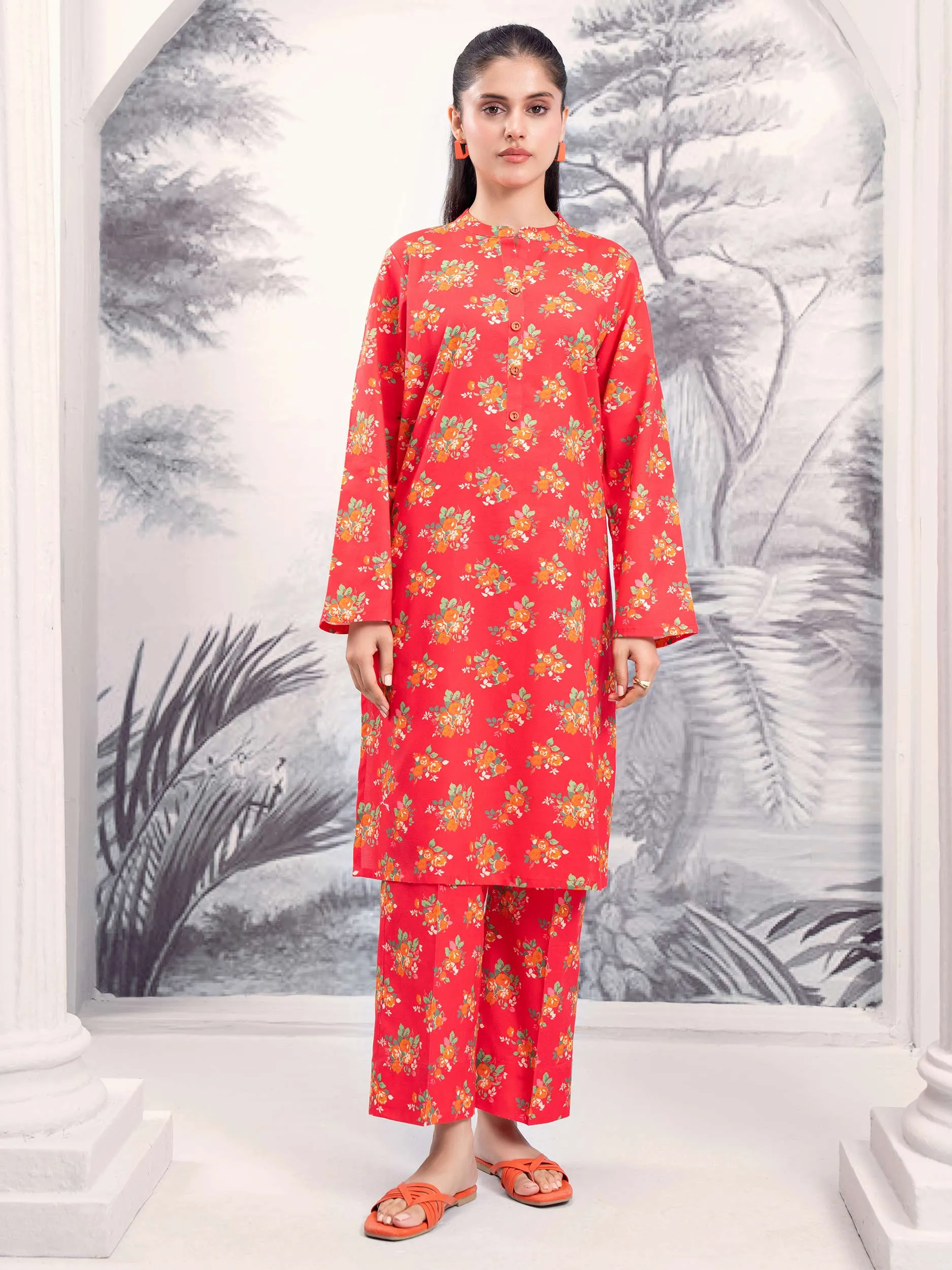 2 Piece Khaddar Suit-Printed (Unstitched)