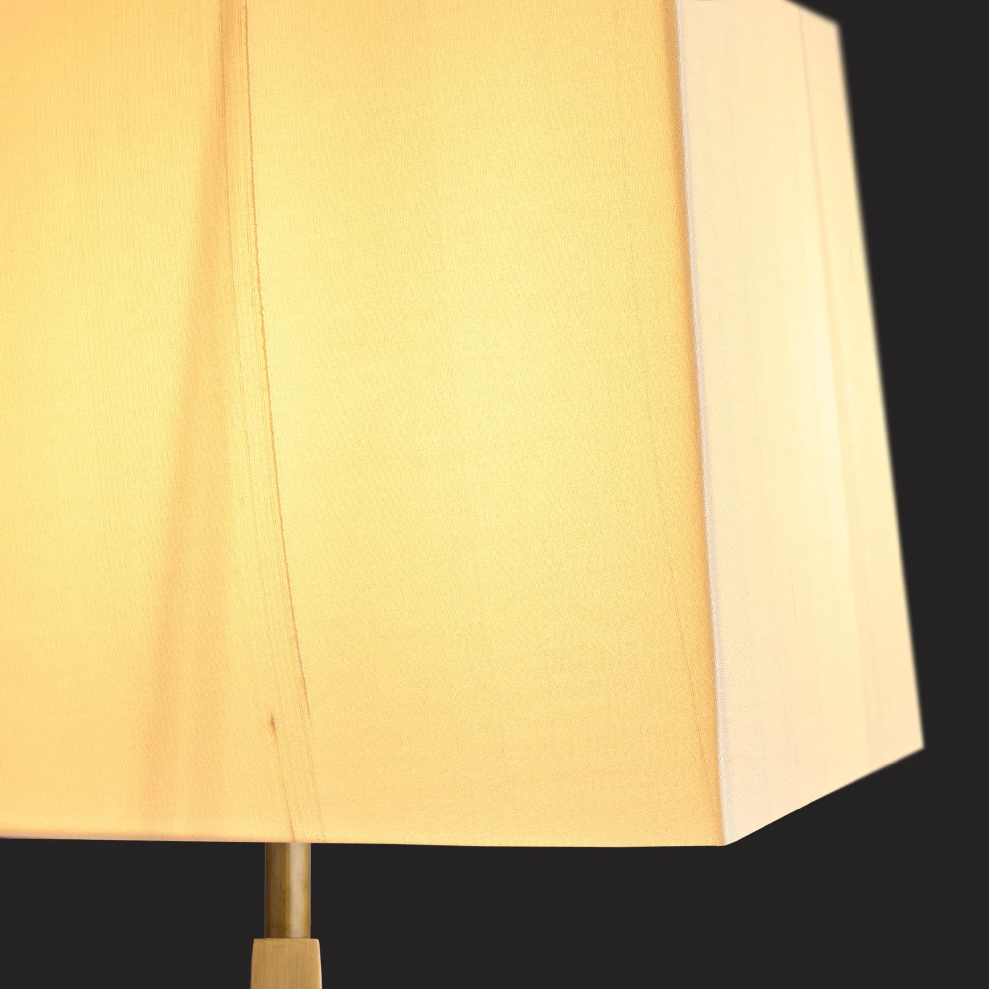 25cm square lampshade in ivory dupion silk