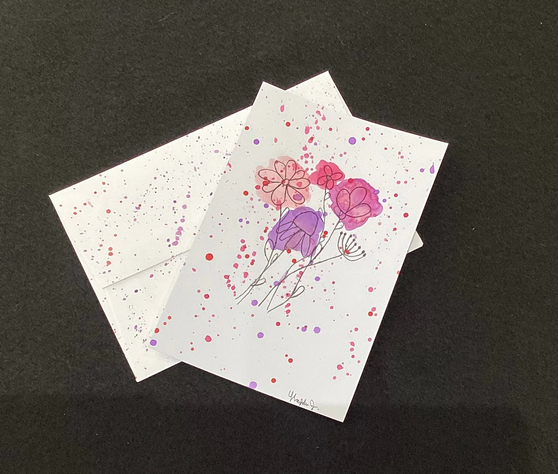 4.25"X5.5" Flower Bouquet Spotted Postcard