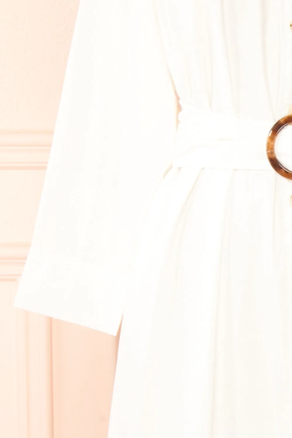 Alanna | Long White Shirt Dress w/ Belt