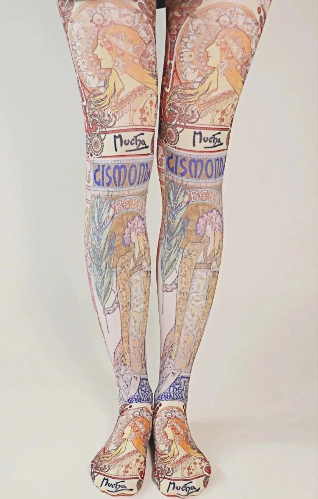 Alfons Maria Mucha Printed Art Tights