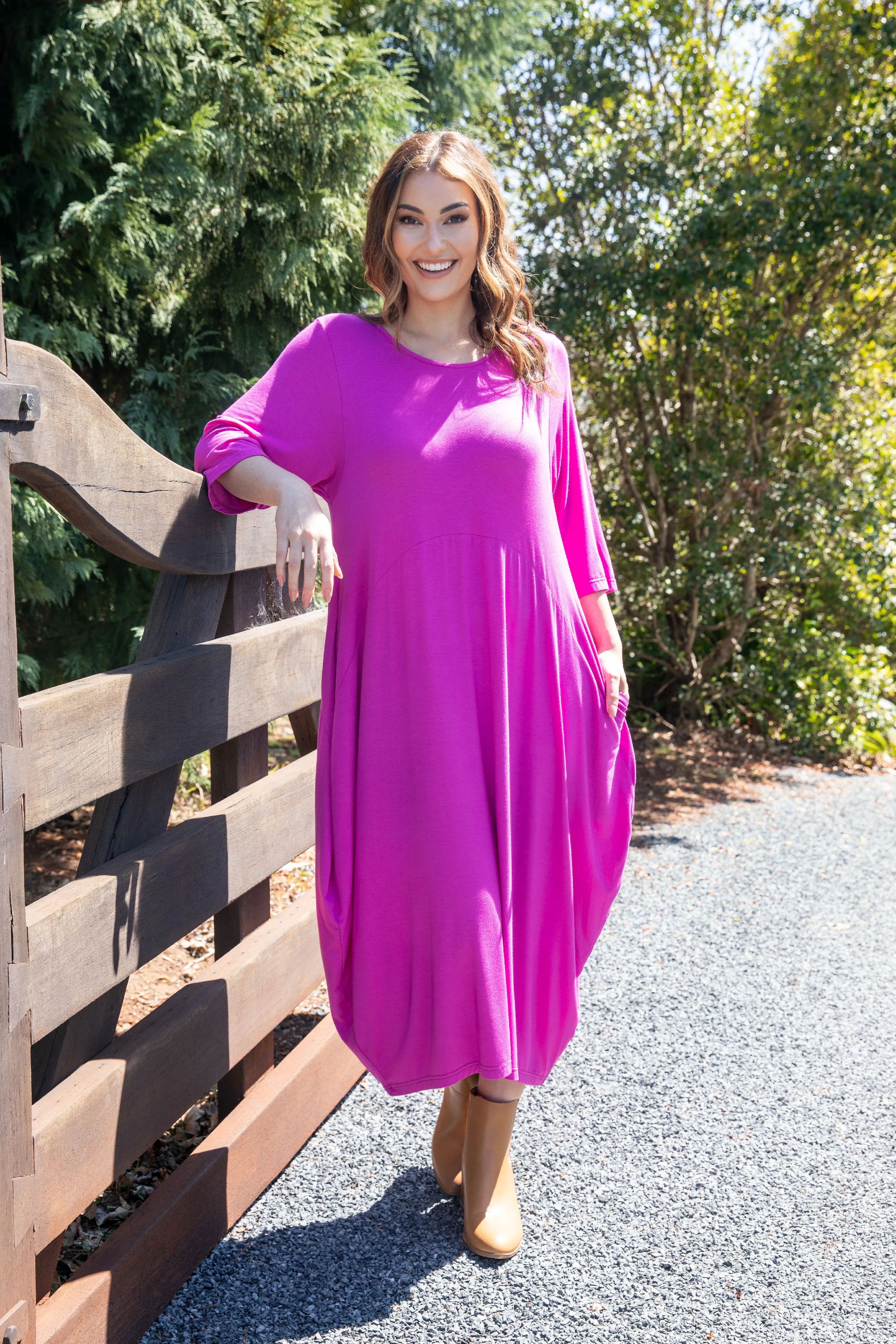 Alviva Dress in Plum Pink