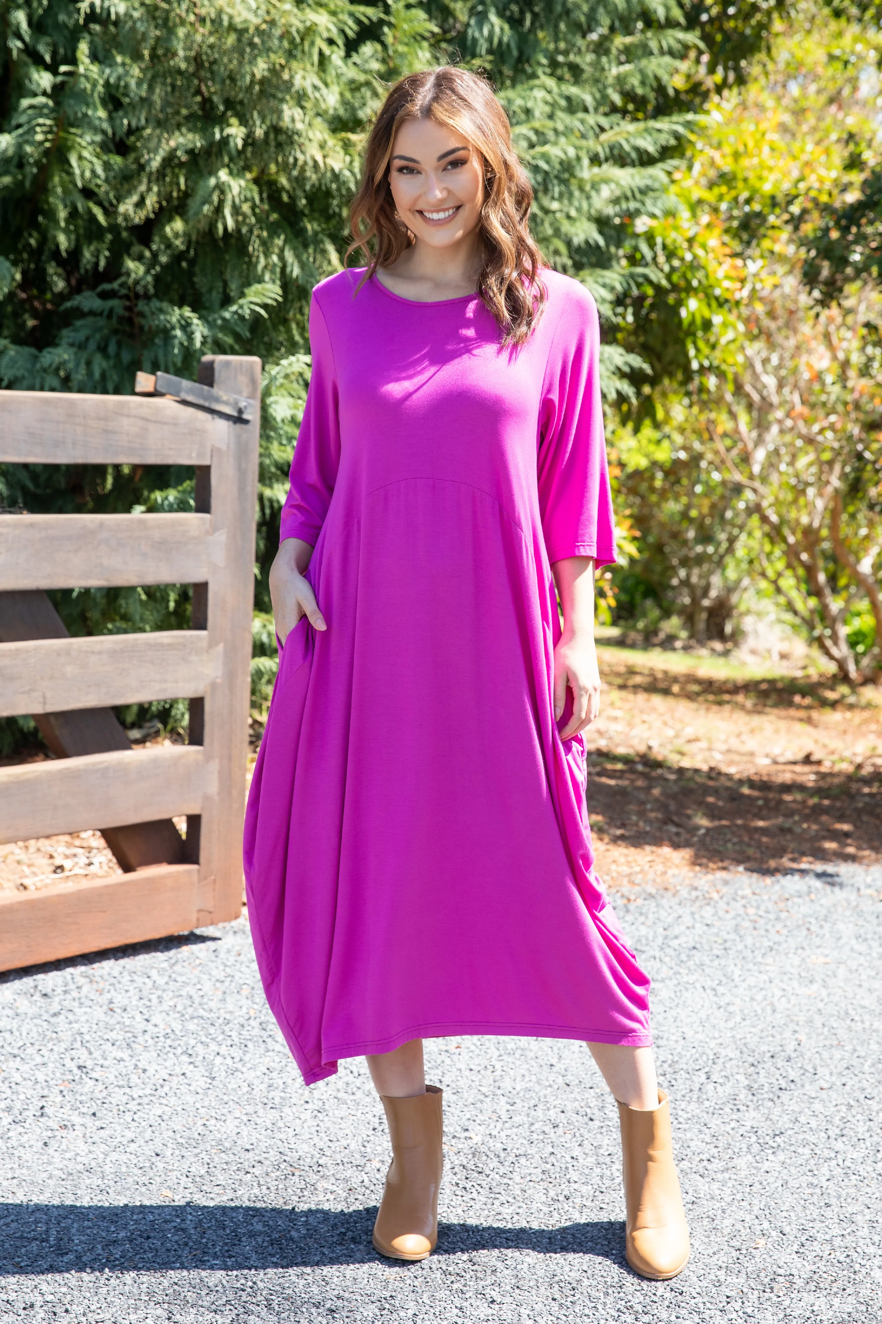 Alviva Dress in Plum Pink