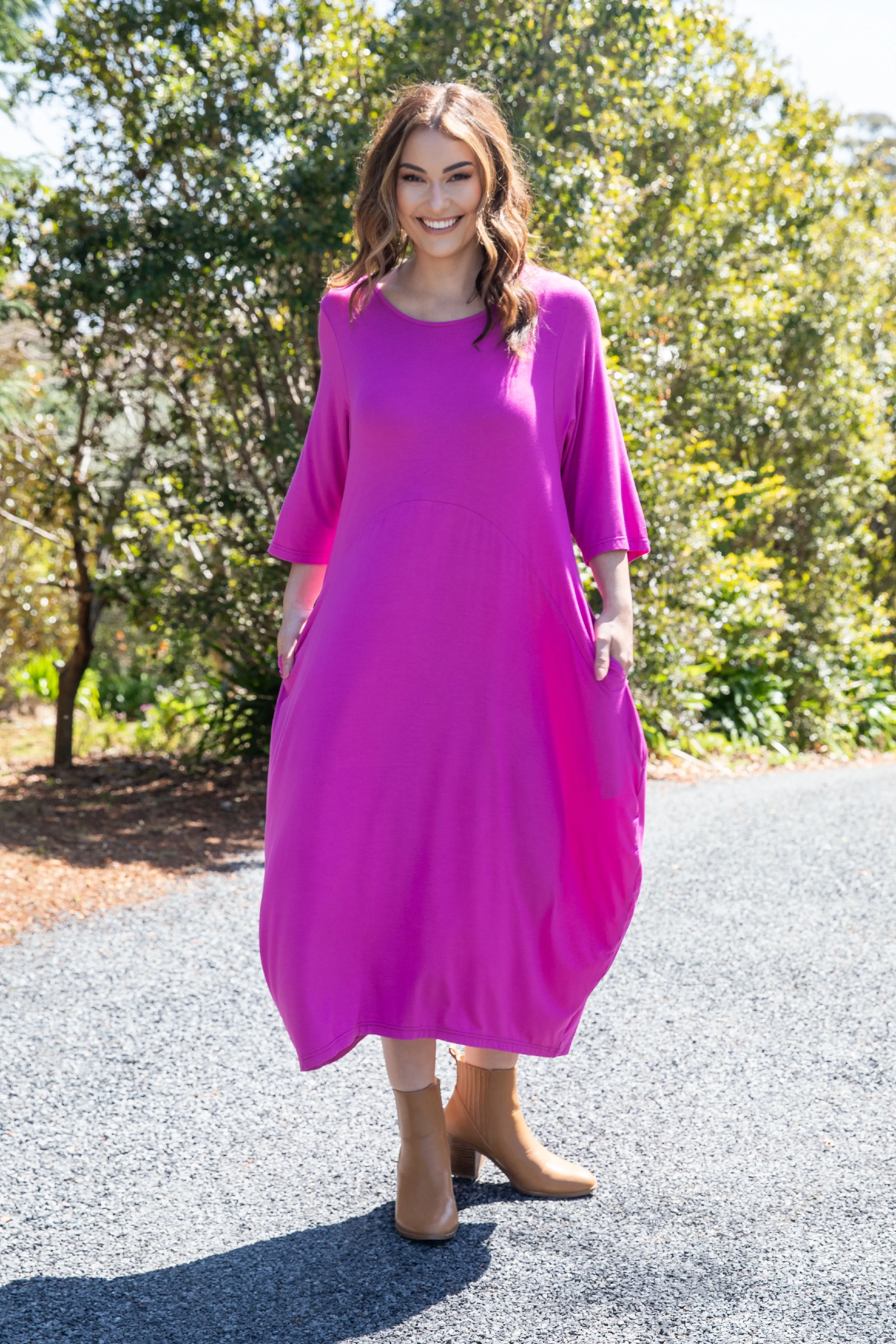 Alviva Dress in Plum Pink