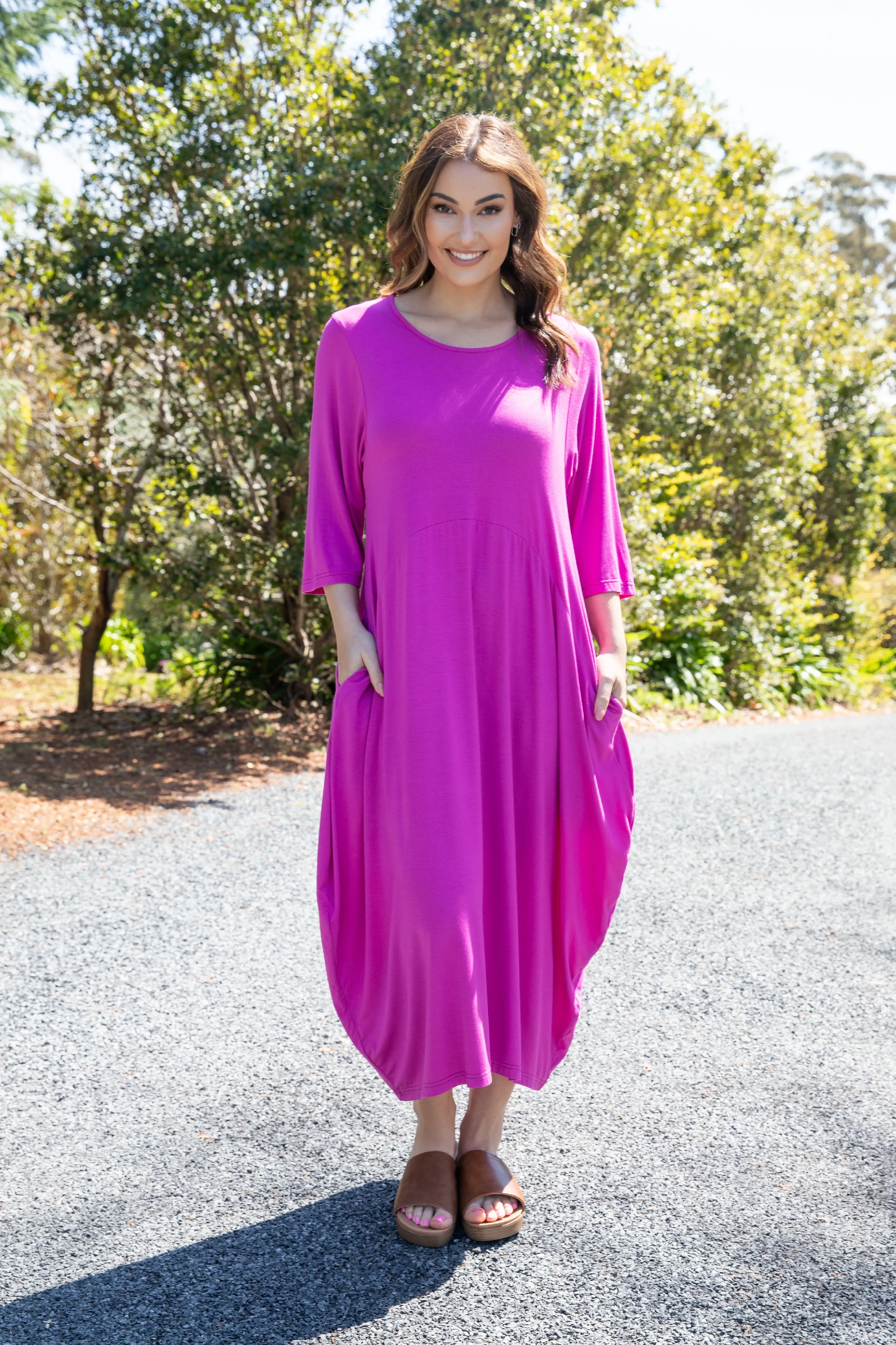 Alviva Dress in Plum Pink