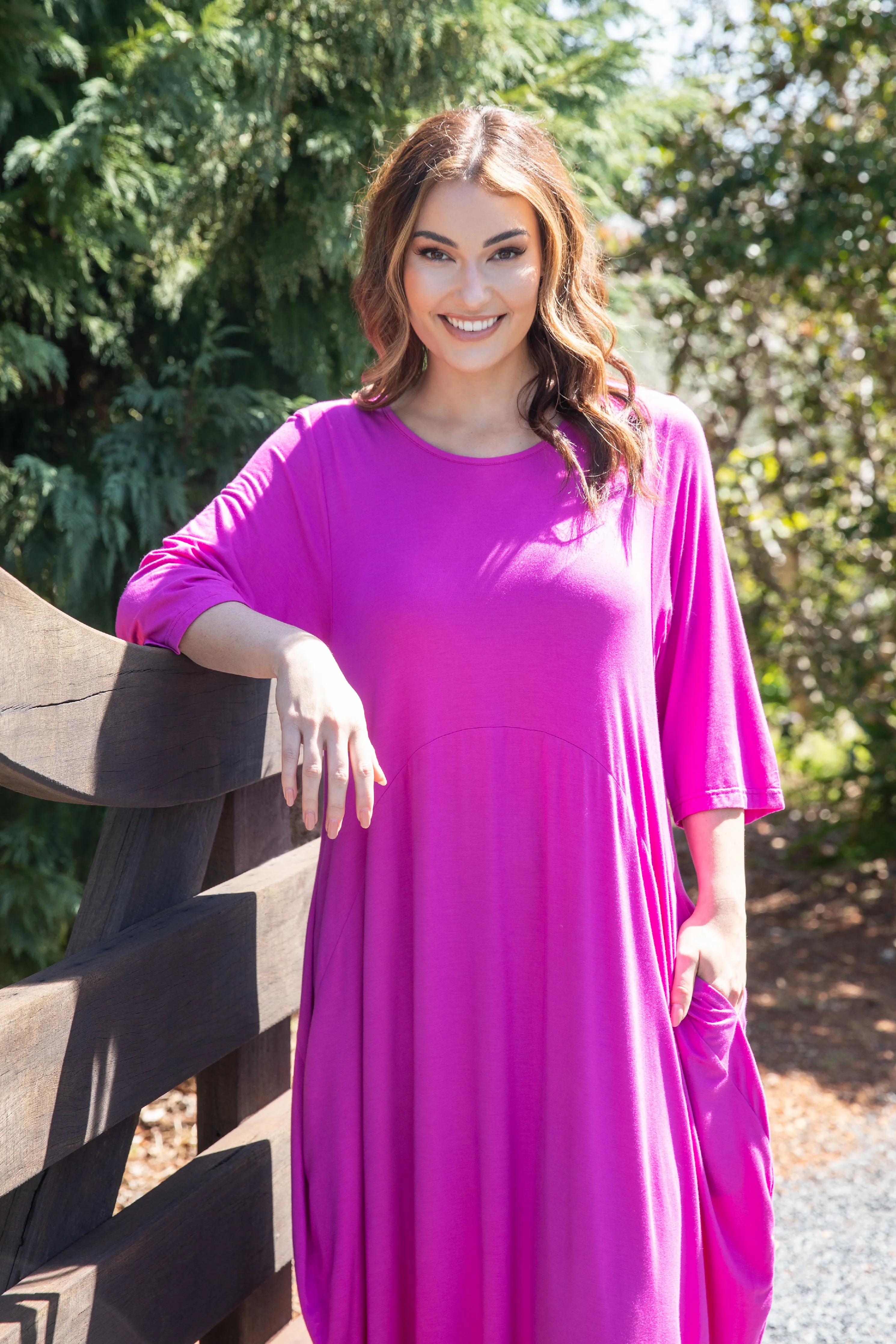 Alviva Dress in Plum Pink