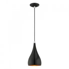 AMADOR 1 LIGHT MINI PENDANT, SHINY BLACK