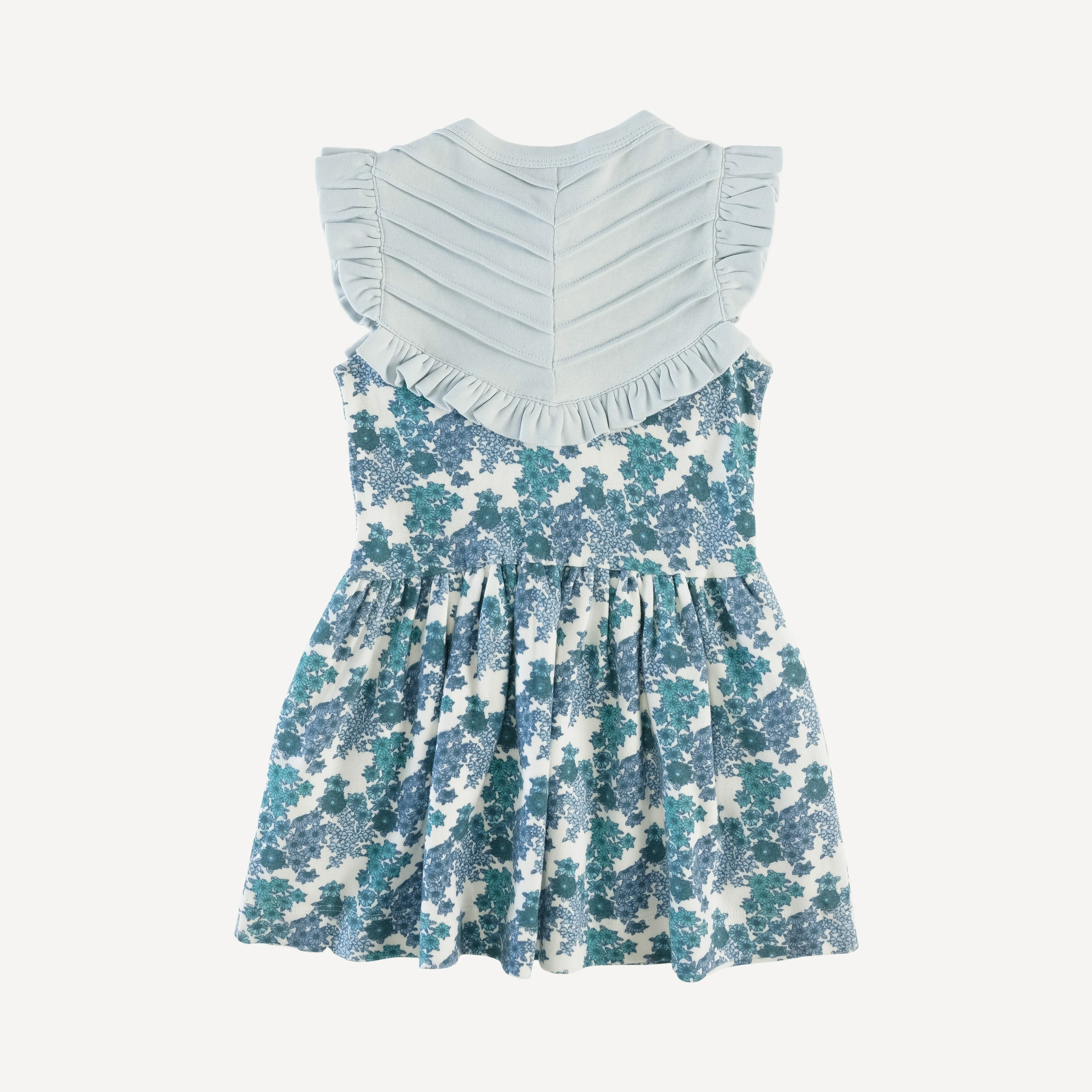 amelia dress | blue wildflower | organic cotton interlock