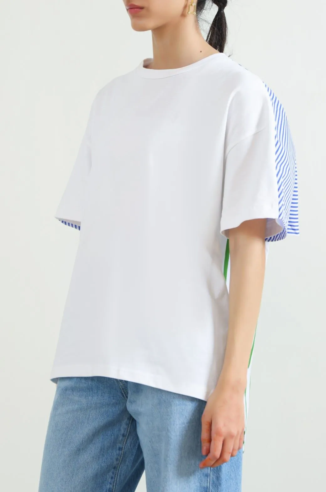 ASYMMETRICAL STRIPED TEE