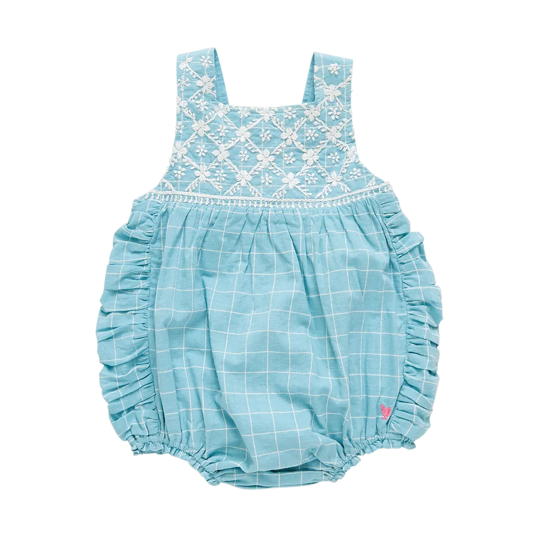 Baby Girls Betty Bubble - Blue Tattersall