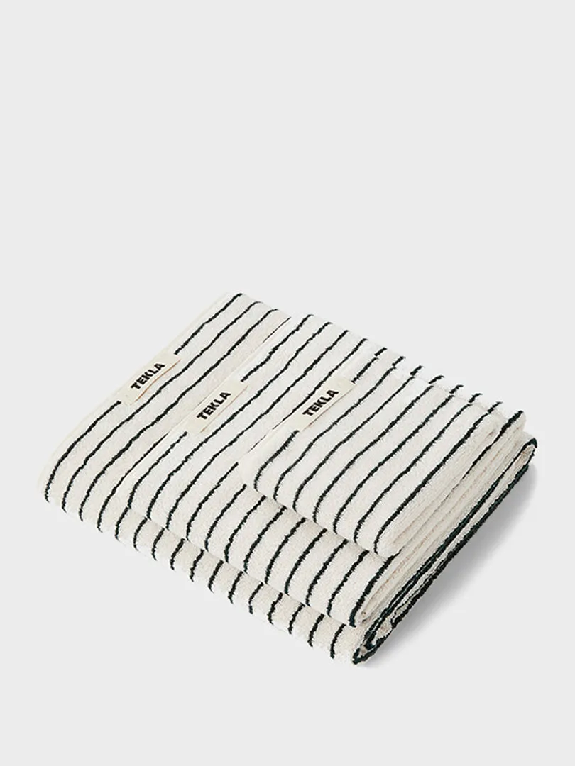 Bath Towel in Racing Green Stripes