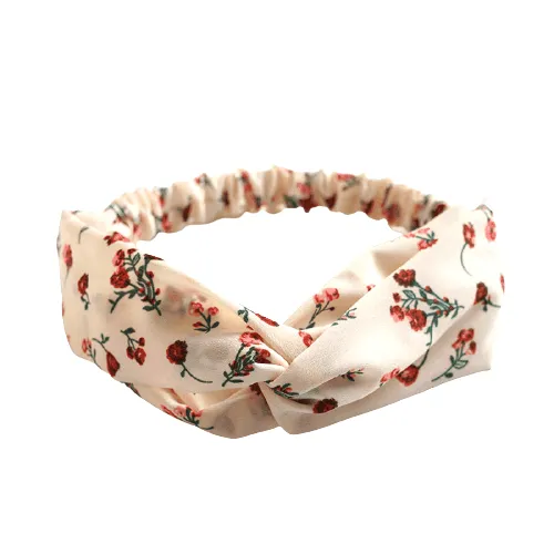 Beige Small Floral Headband "Nerio"