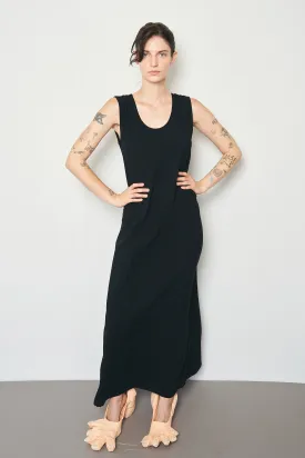 Black Linen Shift Long Dress