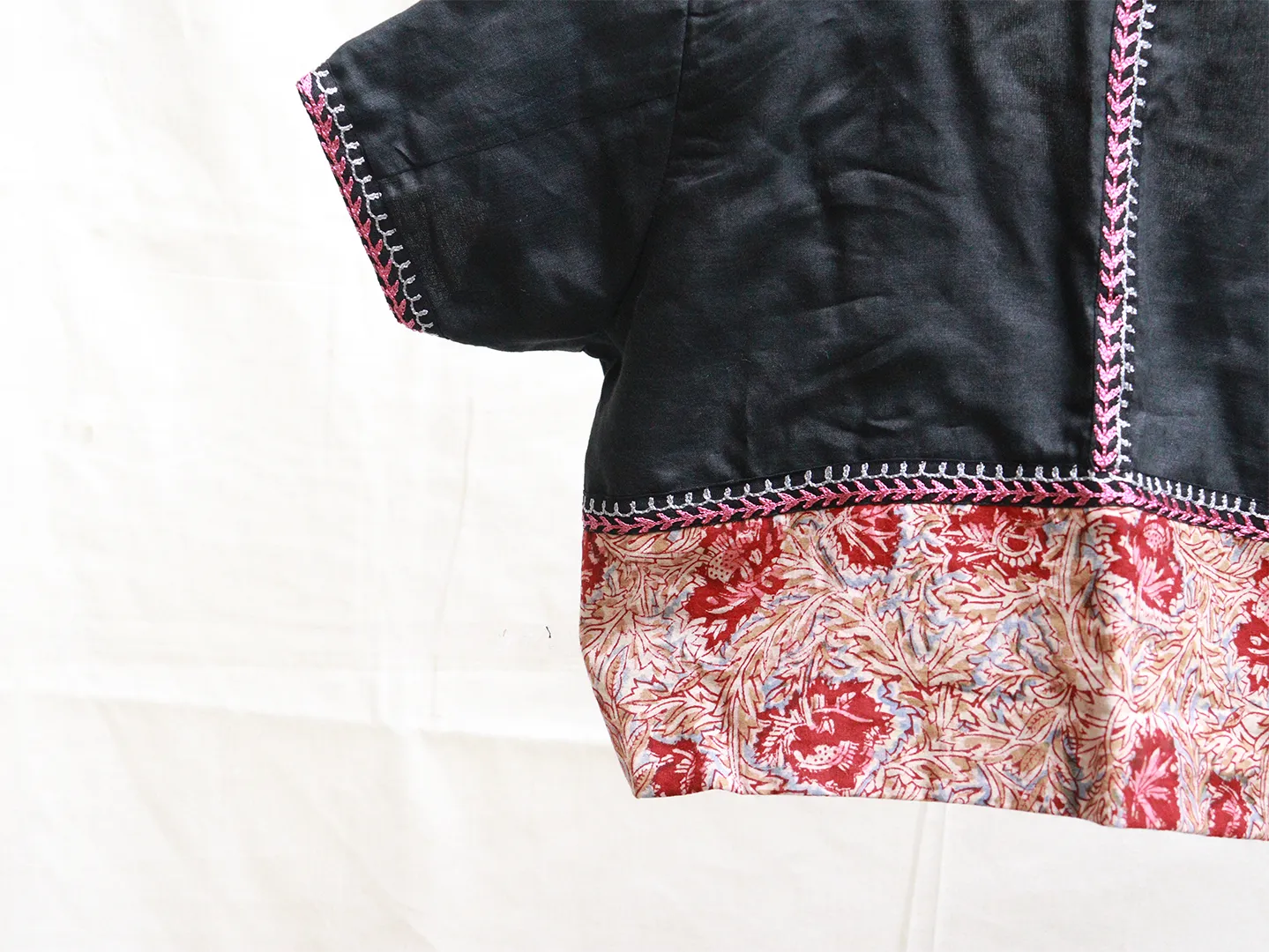 Black tussar Hand embroidery blouse