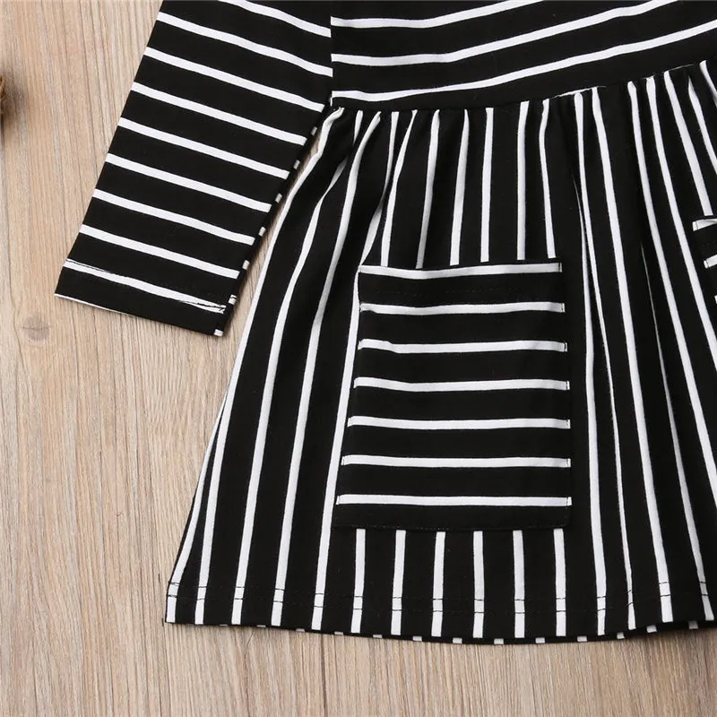 Black White Striped Dress