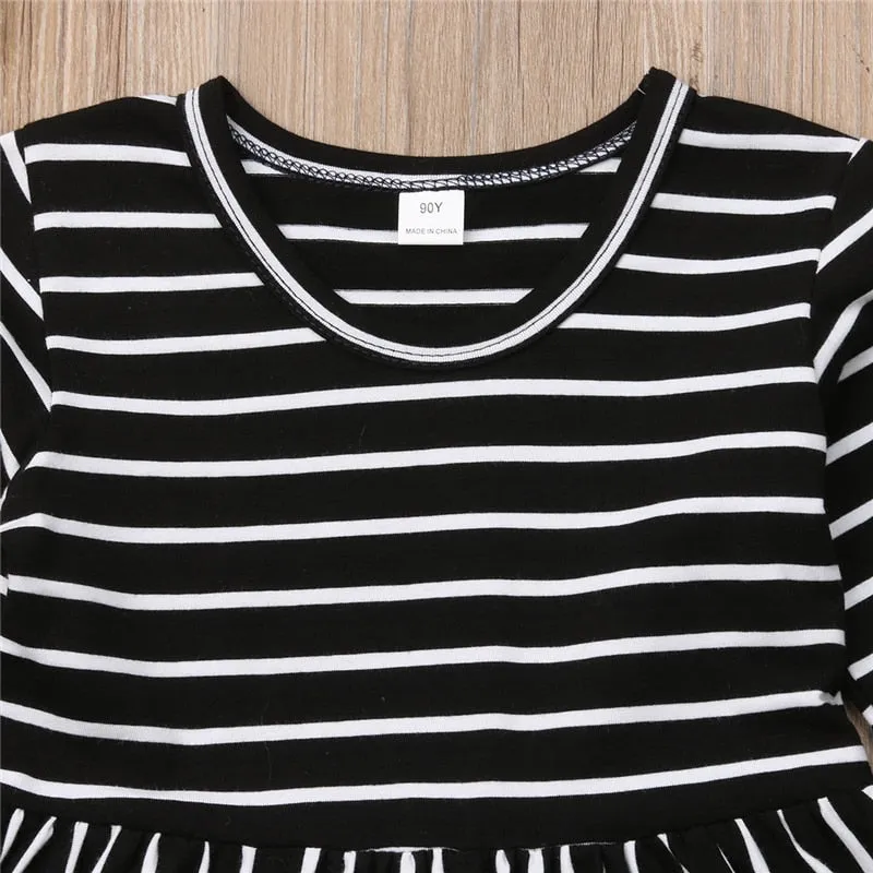 Black White Striped Dress