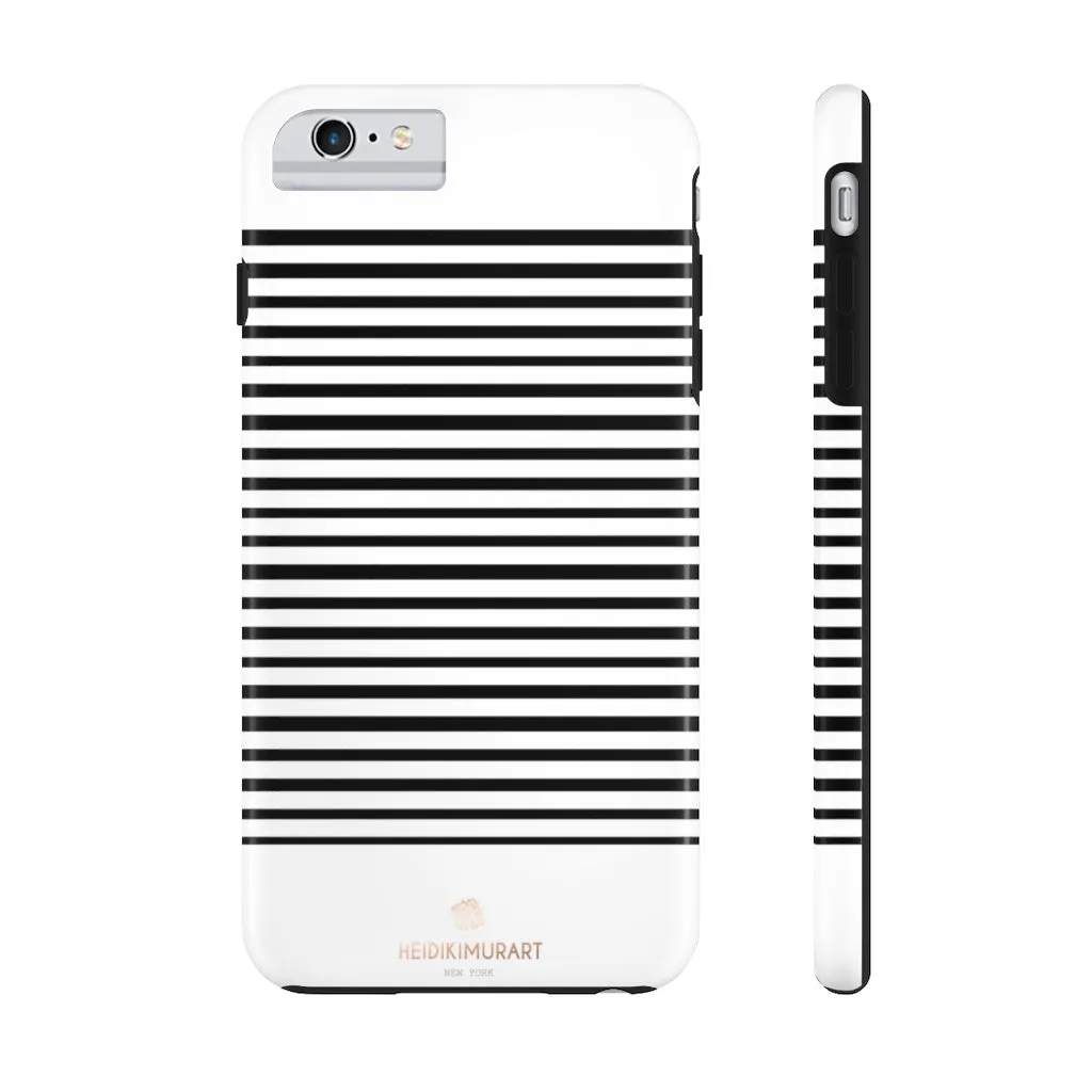 Black White Striped iPhone Case, Modern Case Mate Tough Samsung Galaxy Phone Cases