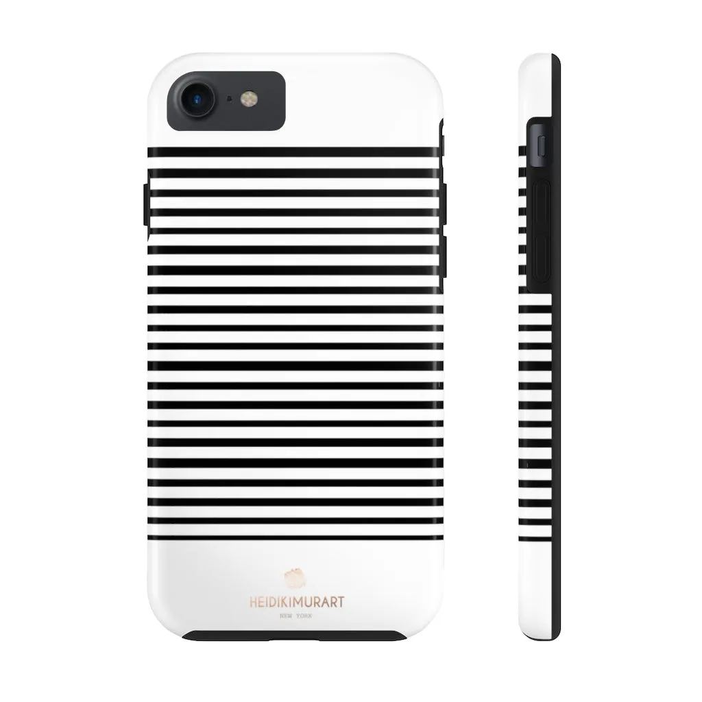 Black White Striped iPhone Case, Modern Case Mate Tough Samsung Galaxy Phone Cases