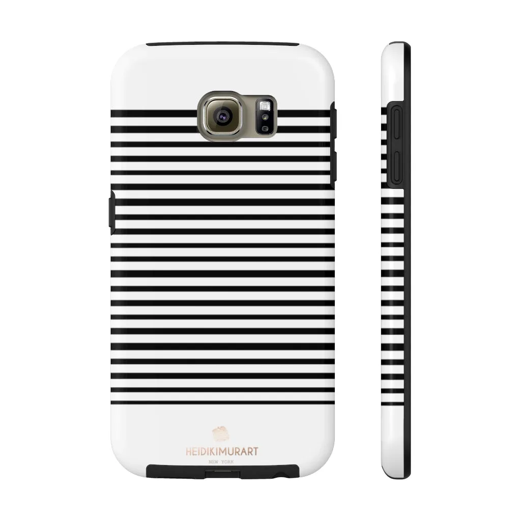 Black White Striped iPhone Case, Modern Case Mate Tough Samsung Galaxy Phone Cases