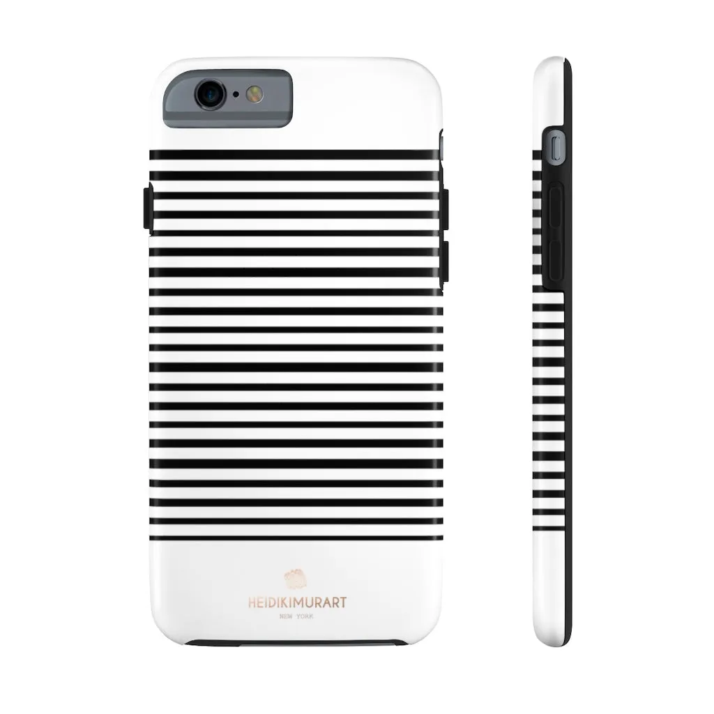 Black White Striped iPhone Case, Modern Case Mate Tough Samsung Galaxy Phone Cases