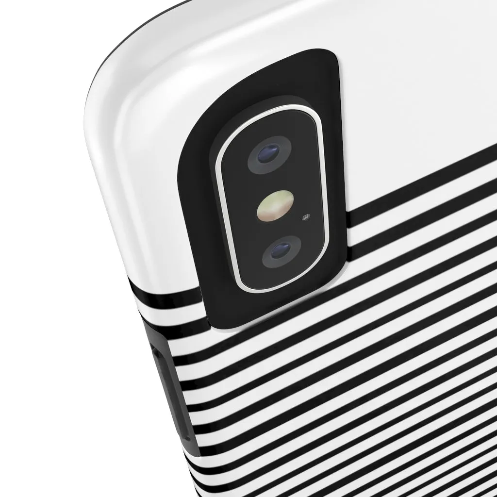 Black White Striped iPhone Case, Modern Case Mate Tough Samsung Galaxy Phone Cases