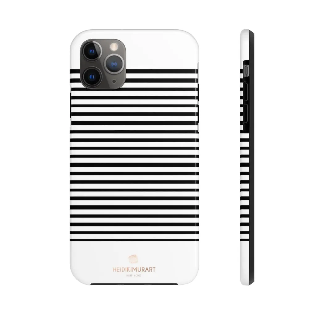 Black White Striped iPhone Case, Modern Case Mate Tough Samsung Galaxy Phone Cases