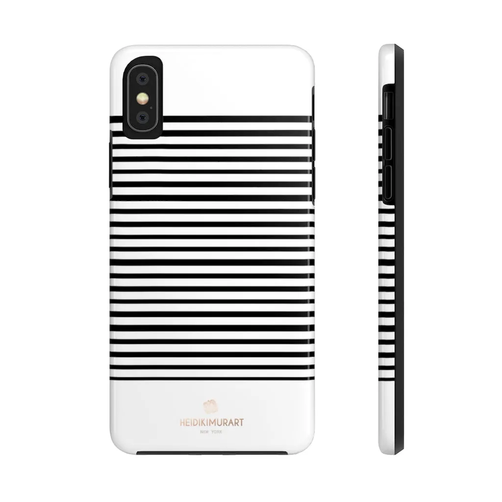 Black White Striped iPhone Case, Modern Case Mate Tough Samsung Galaxy Phone Cases