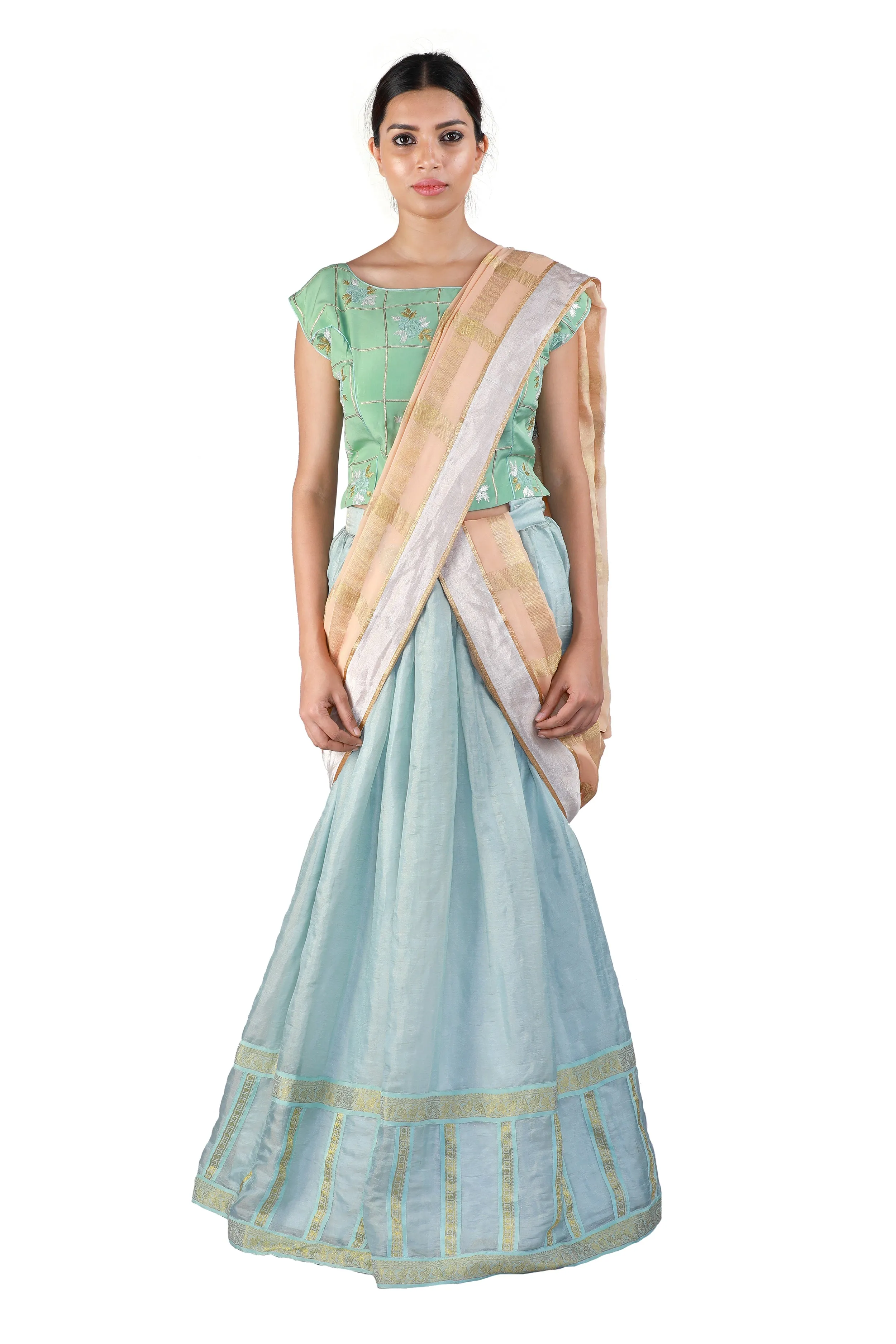 Blue and Green Lehenga