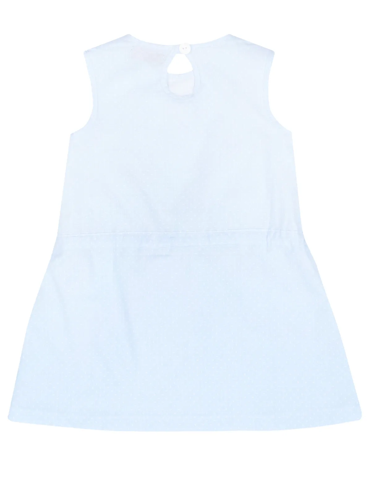 Blue Polka Dot Drawstring Dress by Kids Couture