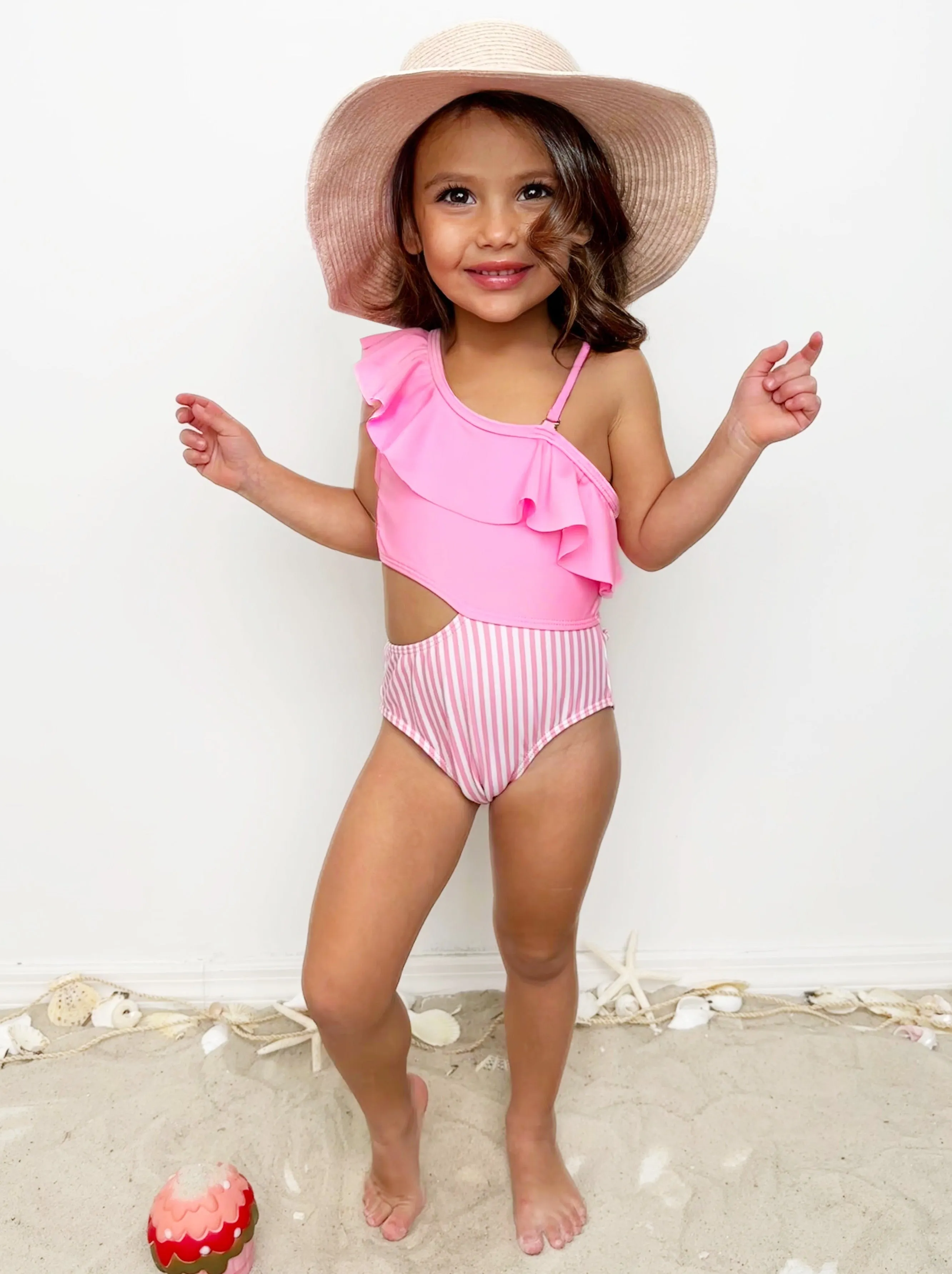 Blush and Splash Pink Cut-Out Swimsuit