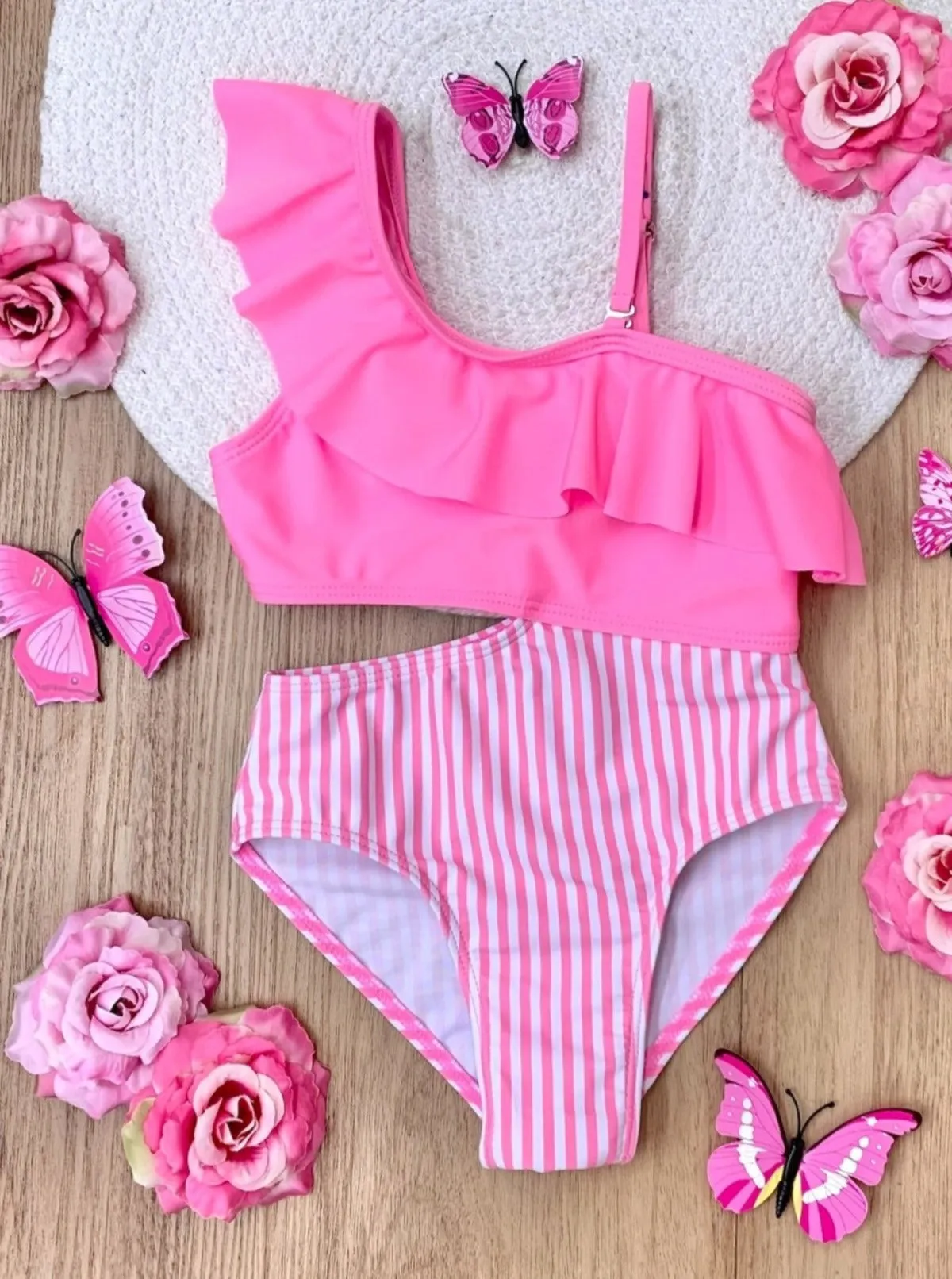 Blush and Splash Pink Cut-Out Swimsuit