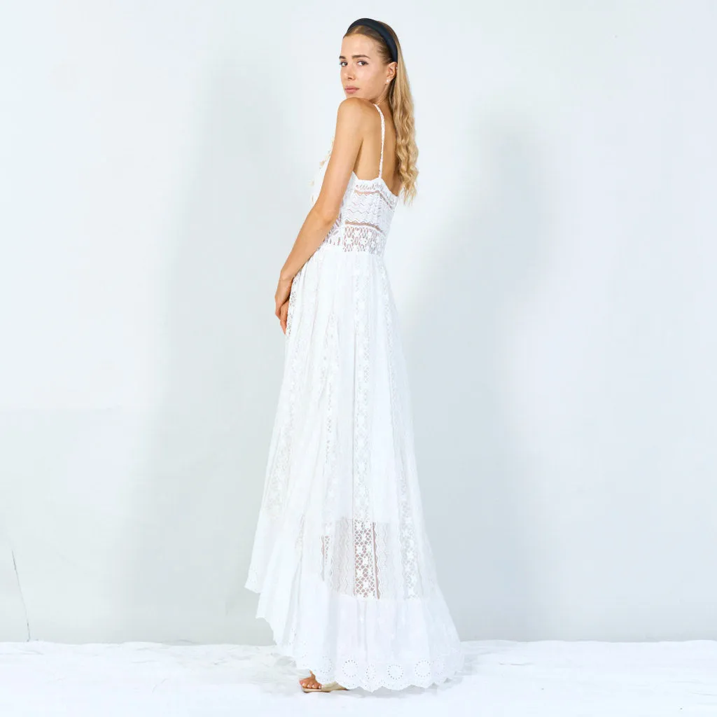 Boho embellished lace maxi dress wholesale