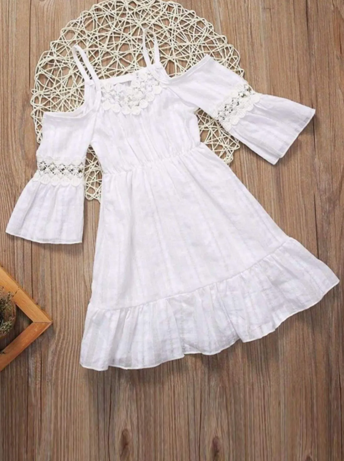 Boho Floral White Lace Dress