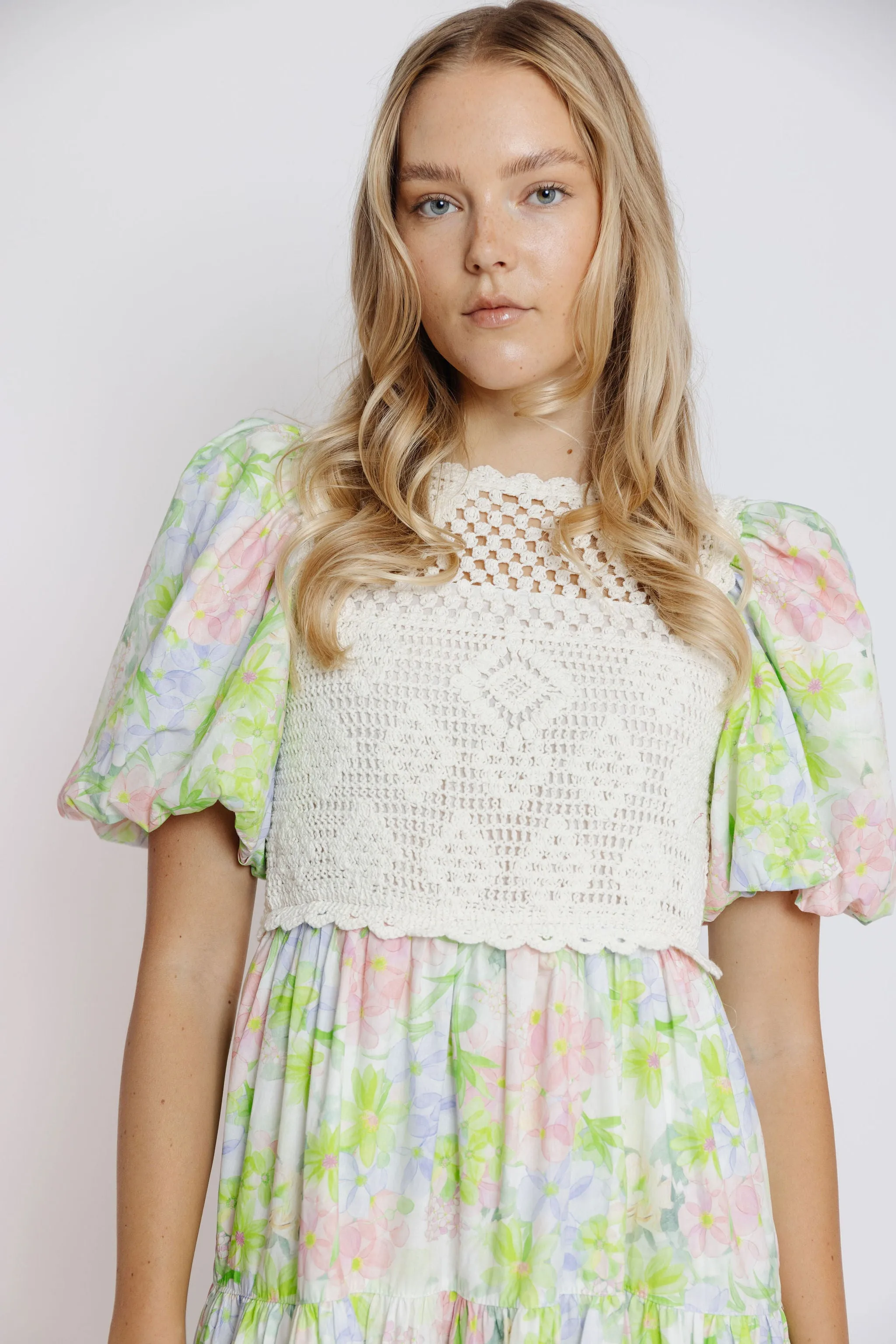 Calista Dress in Lime Multi Floral