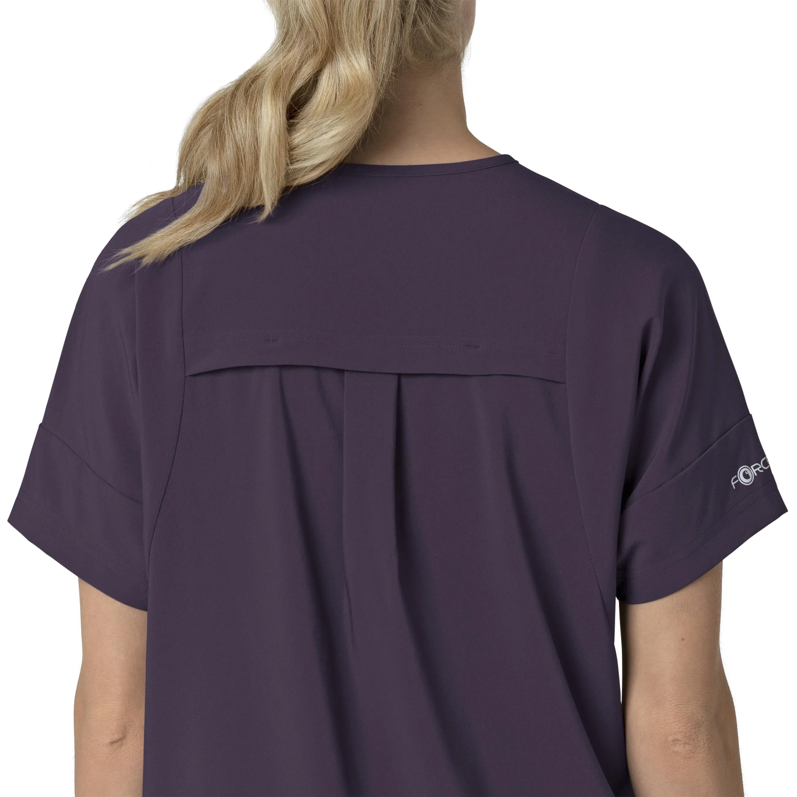 Carhartt Force Cross-Flex Women's Oversized V-Neck Scrub Top - Black Plum