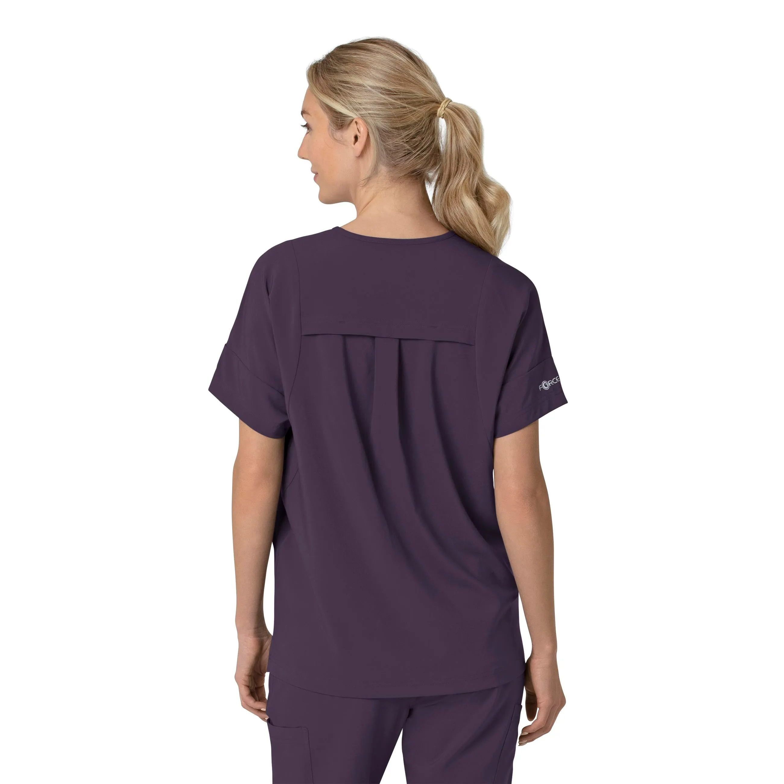 Carhartt Force Cross-Flex Women's Oversized V-Neck Scrub Top - Black Plum