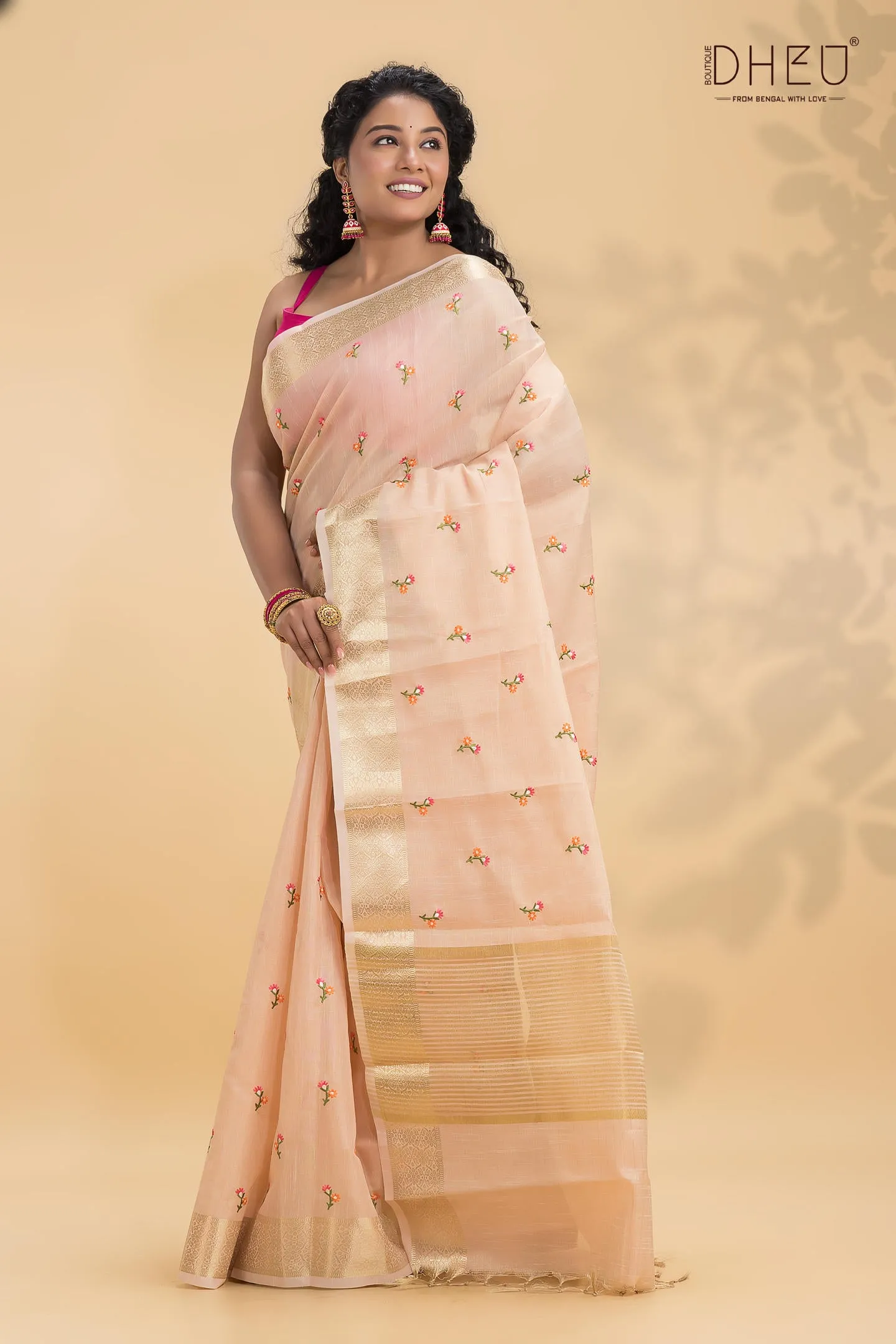 Chanderi Silk Embroidery Saree