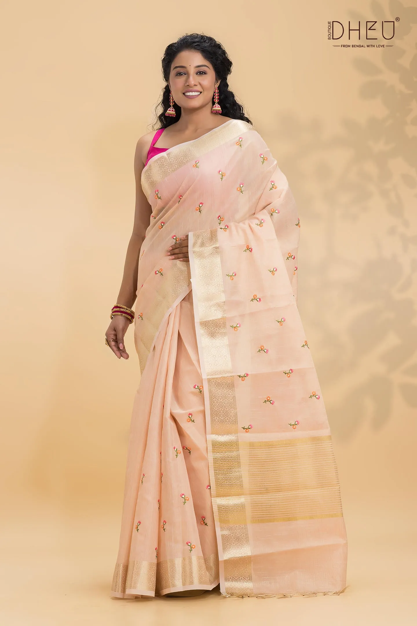 Chanderi Silk Embroidery Saree