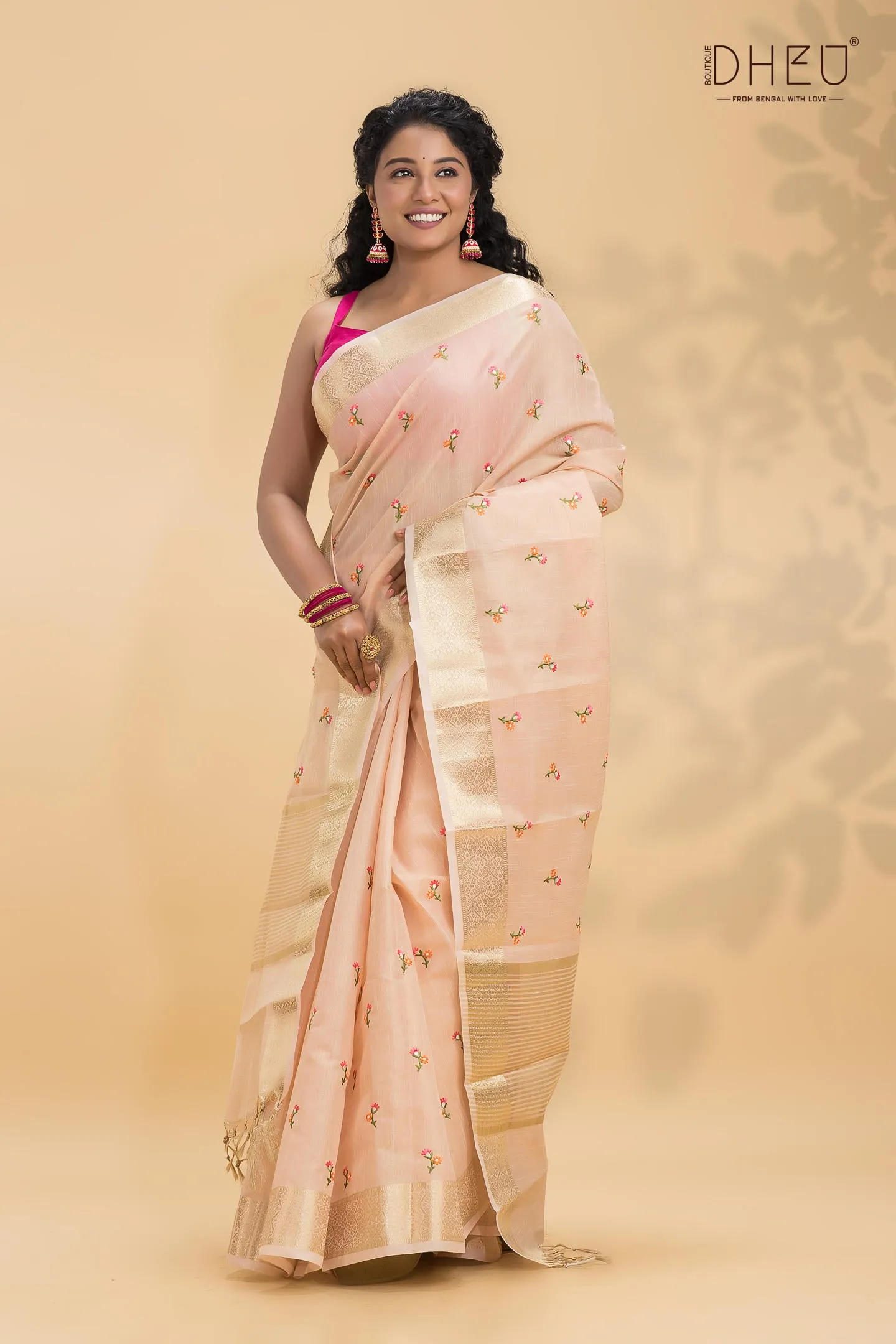 Chanderi Silk Embroidery Saree