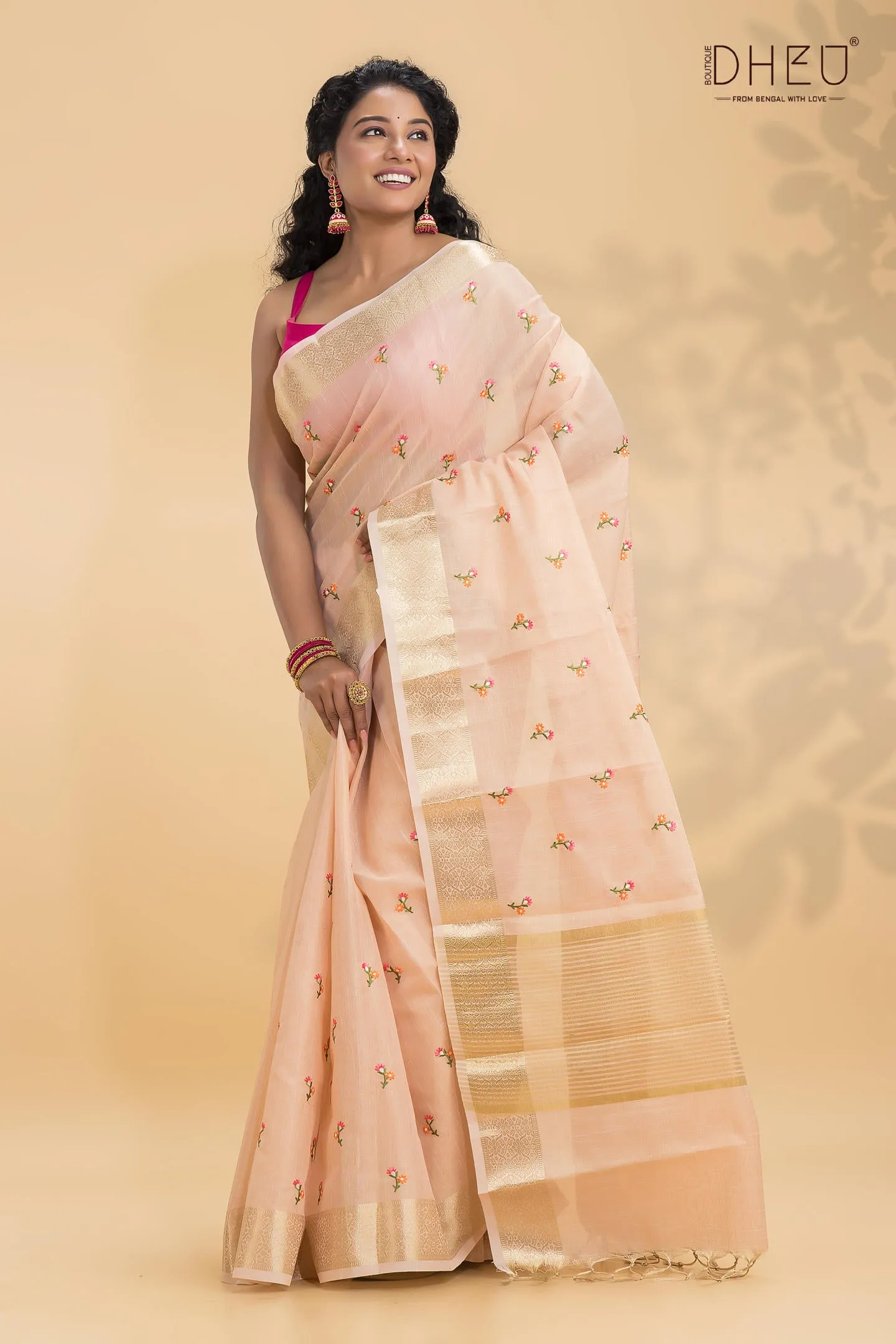 Chanderi Silk Embroidery Saree