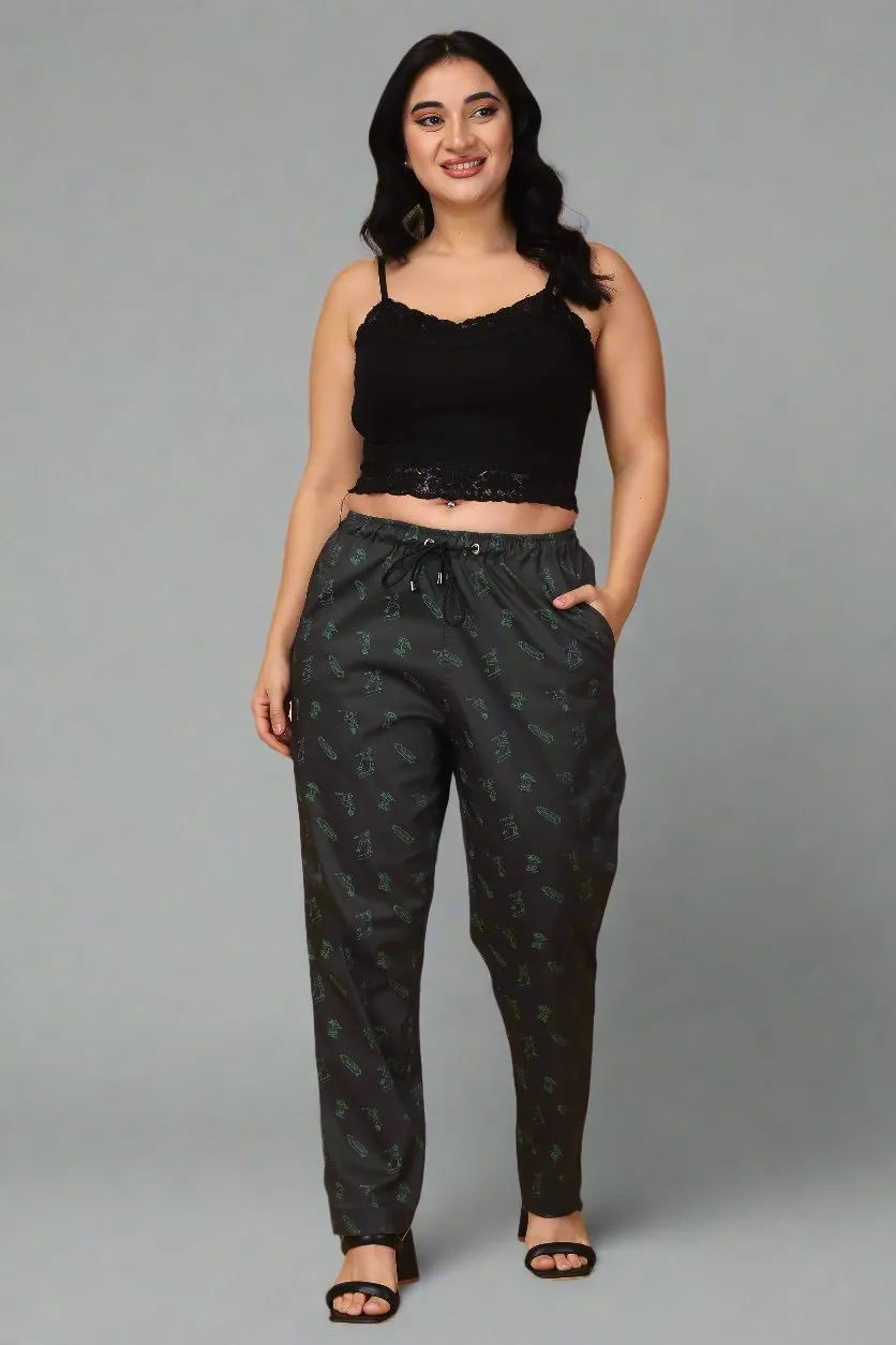 Charcoal Black Poplin Lycra Pants