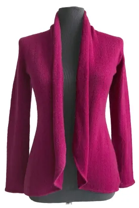 Cherry pink Cashmere Cardigan - Pointelle