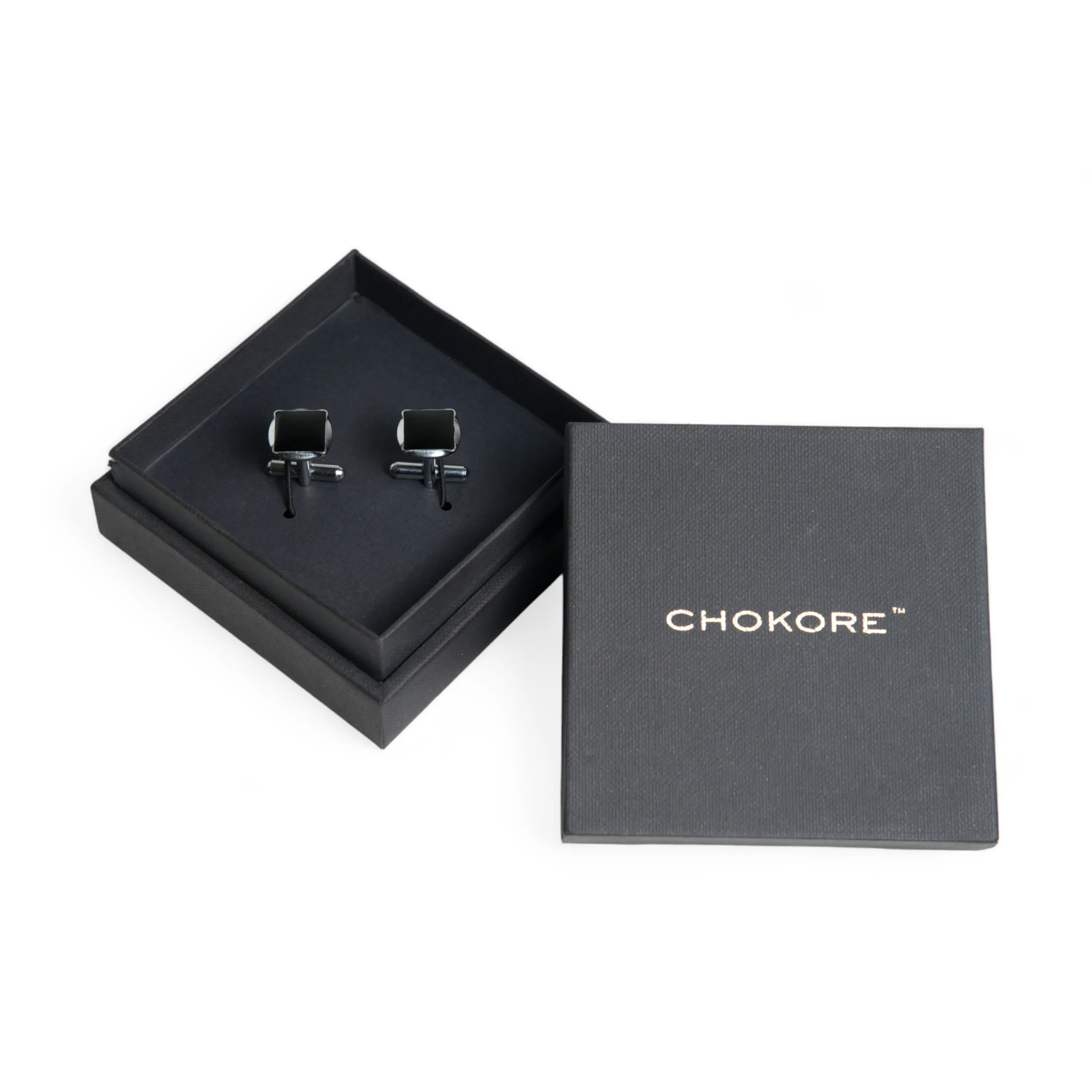 Chokore Circular Square Cufflinks (Black)