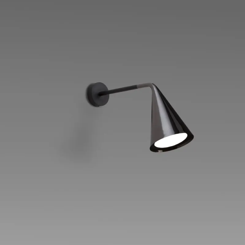 Conical  Long Angled Arm Wall Light