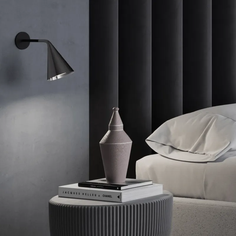 Conical  Long Angled Arm Wall Light