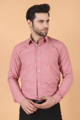 Coral Checked Woollen Shirt