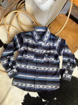 Cowboy Hardware Youth Striped Aztec Button Up